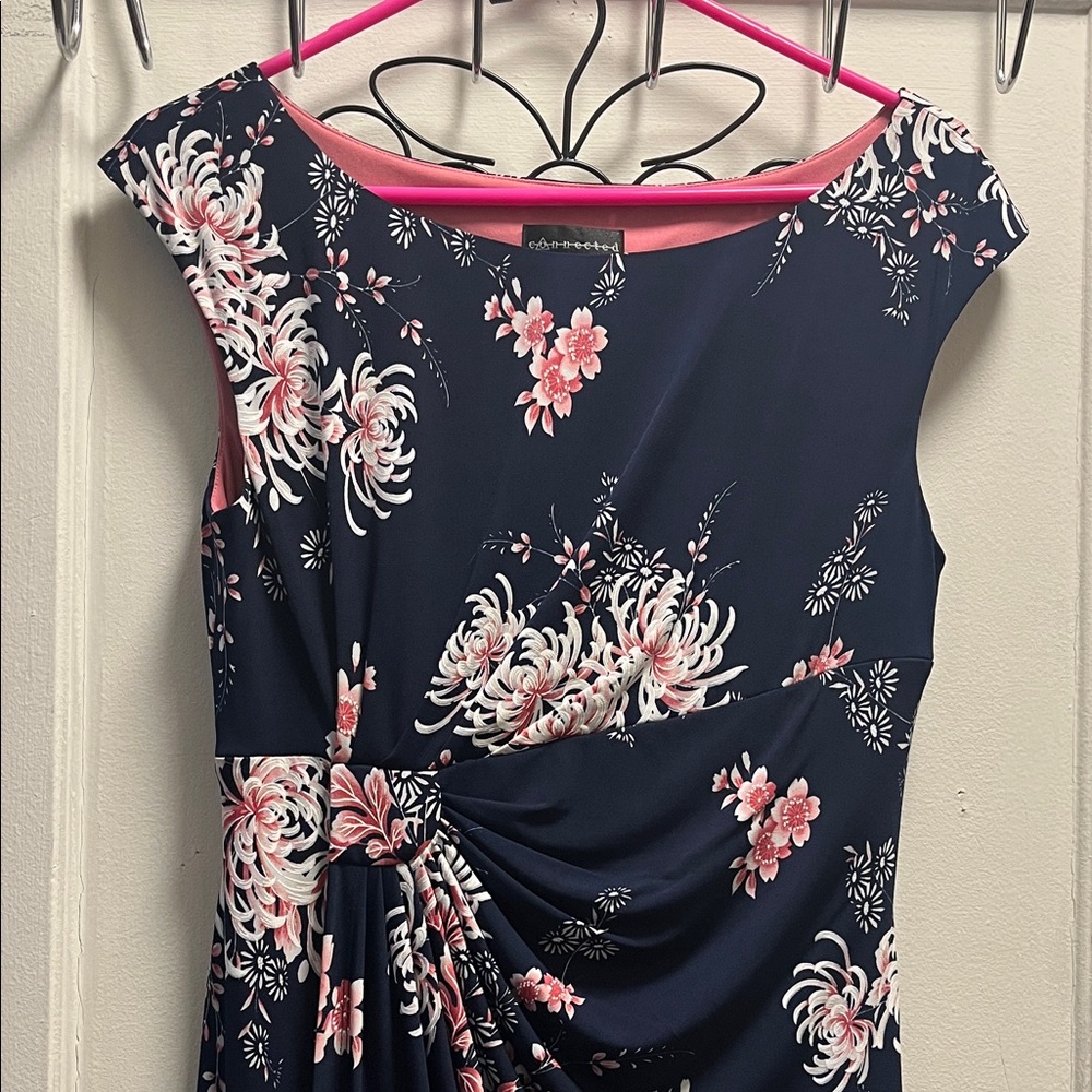 Floral Navy and Pink Dress